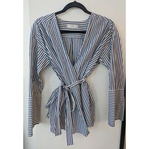 Mango Striped Wrap Top